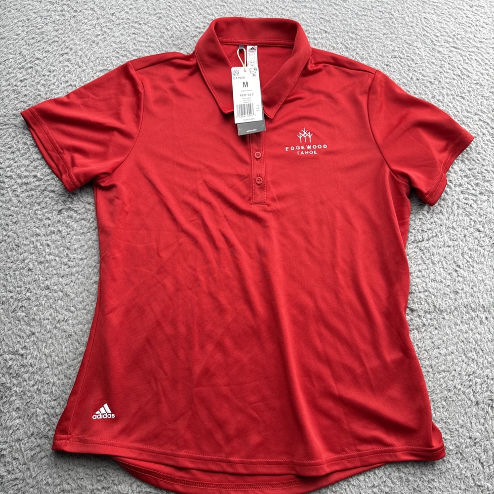Adidas Golf Polo Shirt Womens Medium Red NEW Edgewood Tahoe Performance GT7929